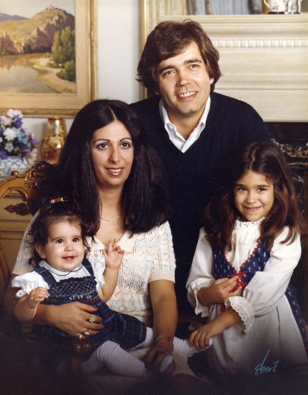 Betty (Shaker) and Dan Carlson with Jennifer and Elizabeth 1985