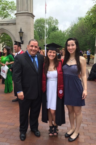 John, Jessica & Allison Shaker at Jessies graduation from Indiana University 2014