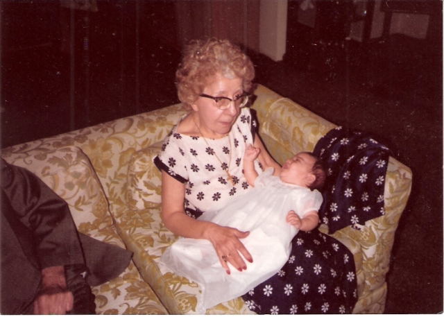 Ruth Abraham Bourjaily with great granddaughter Ceci circa 1981