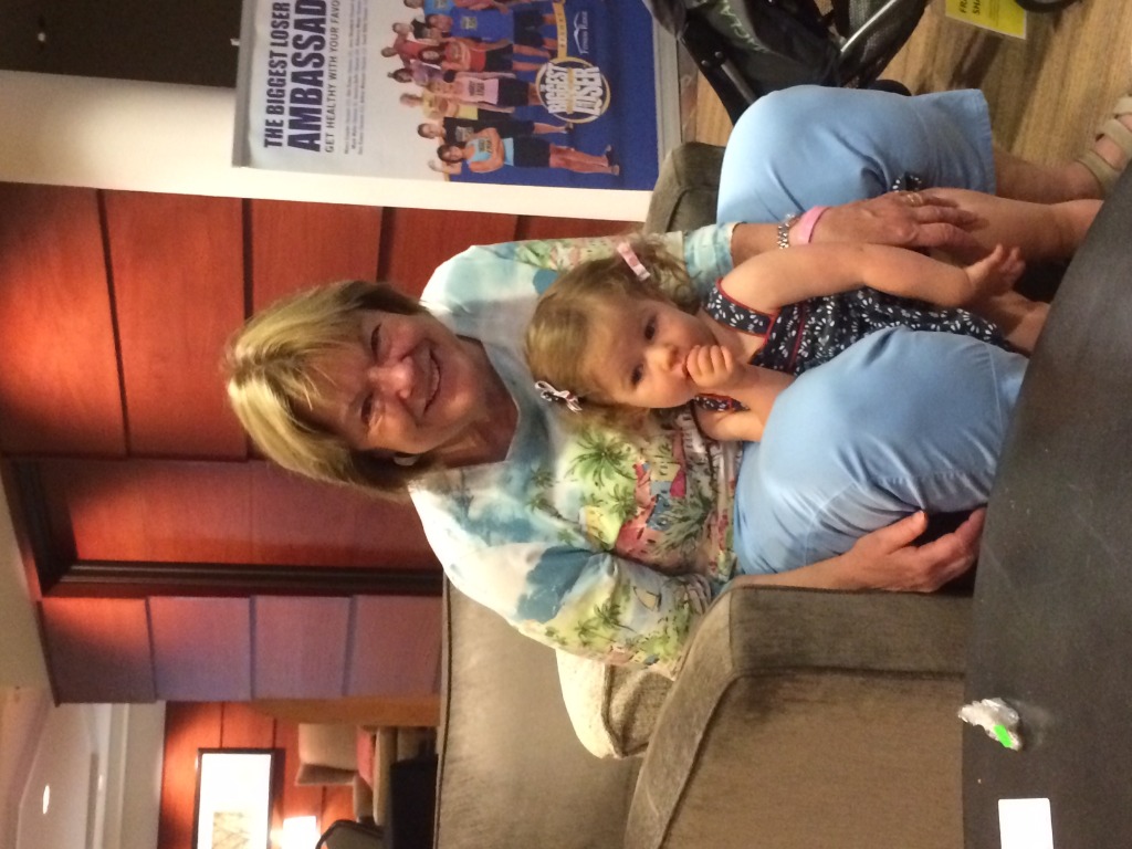 Lucy Shaker with granddaughter Frances - token blonds.